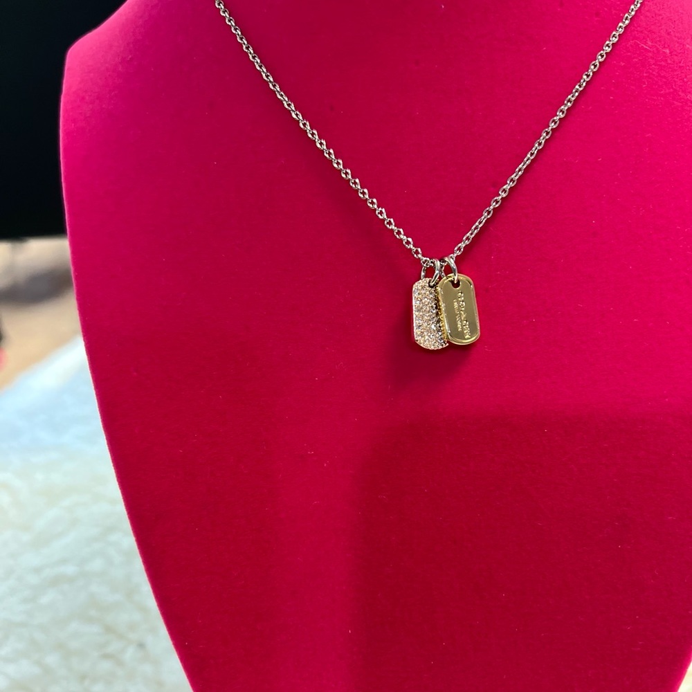 Coach necklace  tag  color rose pink